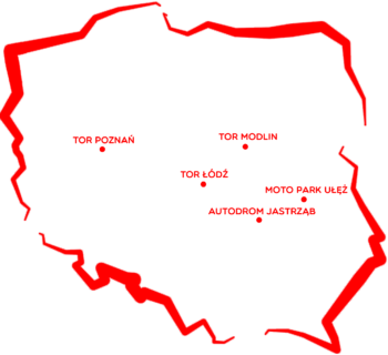 Mapa Polski z torami